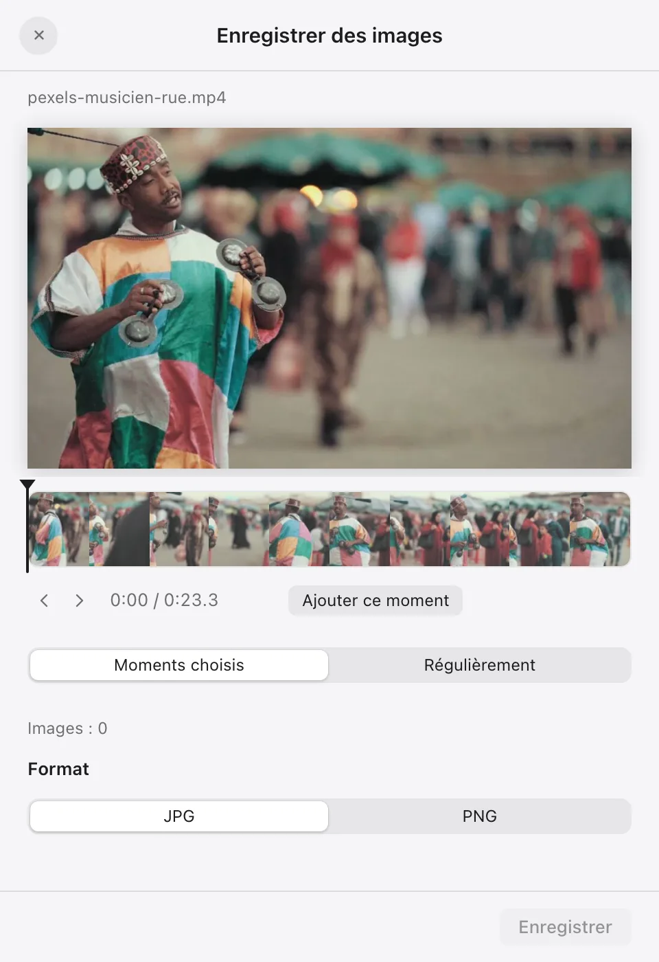 Enregistrer des images